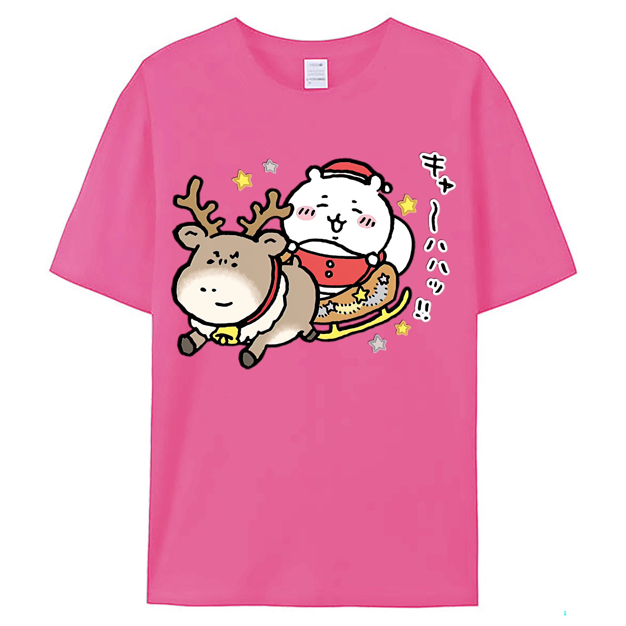 （画像用） ちいかわ ちいかわ Chii-kawa chiikawa レディースカジュアルプリントTシャツ（綿100％）